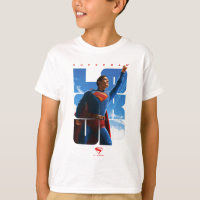 Superman schaut Pose nach oben