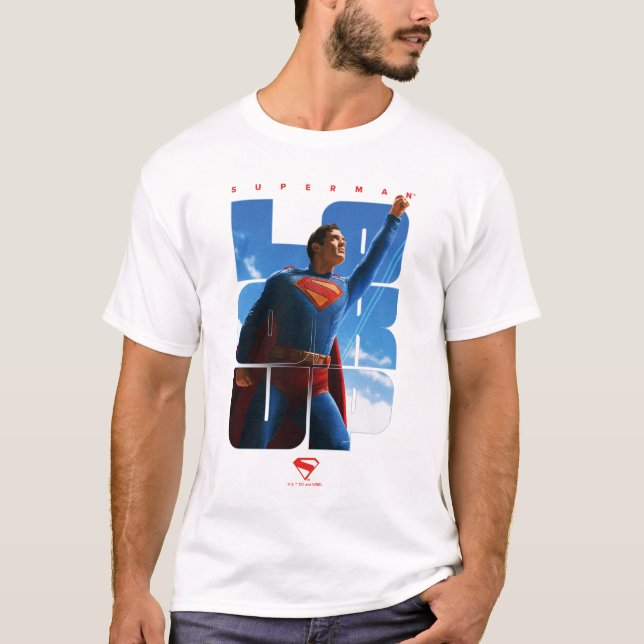 Superman schaut Pose nach oben T-Shirt (Vorderseite)