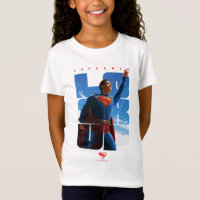 Superman schaut Pose nach oben