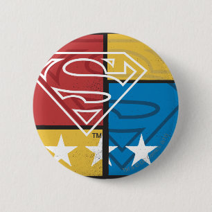 Superman Schild mit Sternen Button