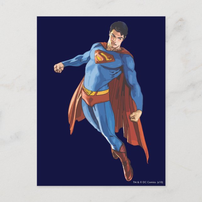Superman sieht nach unten postkarte (Vorderseite)