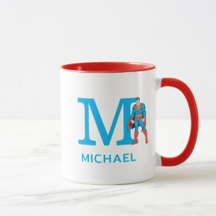 Superman Stehend Fügen Sie Ihre Monogramm und Ih Tasse