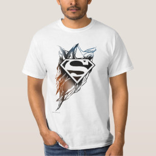 Superman Stilvoll Blue Orange Logo T-Shirt