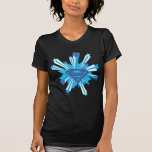 Superman Stilvoll  Blue Shield Hearts Logo T-Shirt