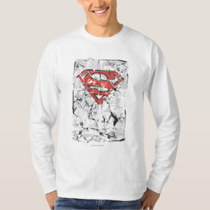 Superman Stilvoll Crumpling-Comic-Logo T-Shirt