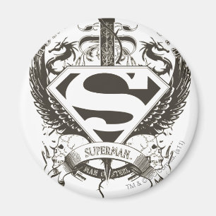 Superman Stilvoll  Ehre, Wahrheit auf weißem Logo Magnet