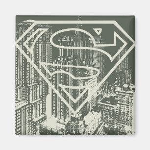 Superman Stilvoll  Green Metropolis Logo Magnet