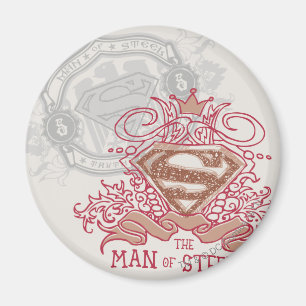 Superman Stilvoll  mit dem Kronlogo Gezeichnet Magnet