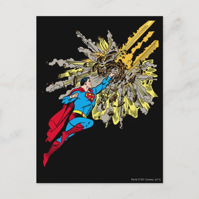 Superman Stops a meteor Postkarte (Vorderseite)