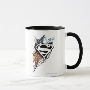 Superman Stylized   Blue Orange Logo Tasse