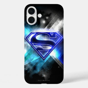 Superman Stylized   Blue White Crystal Logo iPhone 16 Plus Hülle