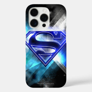 Superman Stylized Blue White Crystal Logo iPhone 16 Pro Hülle