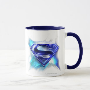 Superman Stylized   Blue White Crystal Logo Tasse