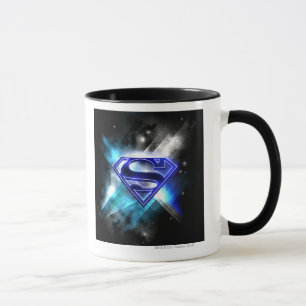 Superman Stylized   Blue White Crystal Logo Tasse