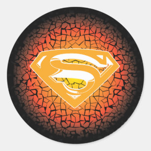 Superman Stylized   Crackle Logo Runder Aufkleber
