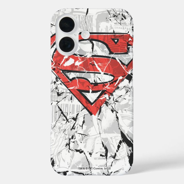 Superman Stylized | Crumpled Comic Logo Case-Mate iPhone Hülle (Rückseite)
