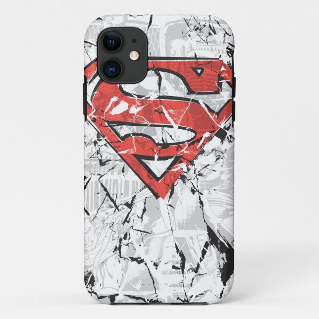 Superman Stylized | Crumpled Comic Logo Case-Mate iPhone Hülle (Rückseite)