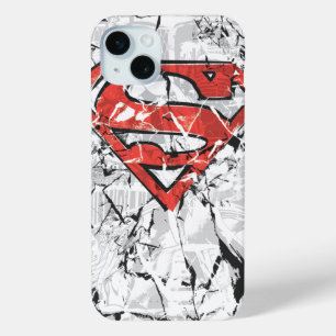 Superman Stylized   Crumpled Comic Logo iPhone 15 Mini Hülle