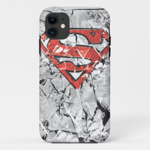 Superman Stylized   Crumpled Comic Logo iPhone 11 Hülle