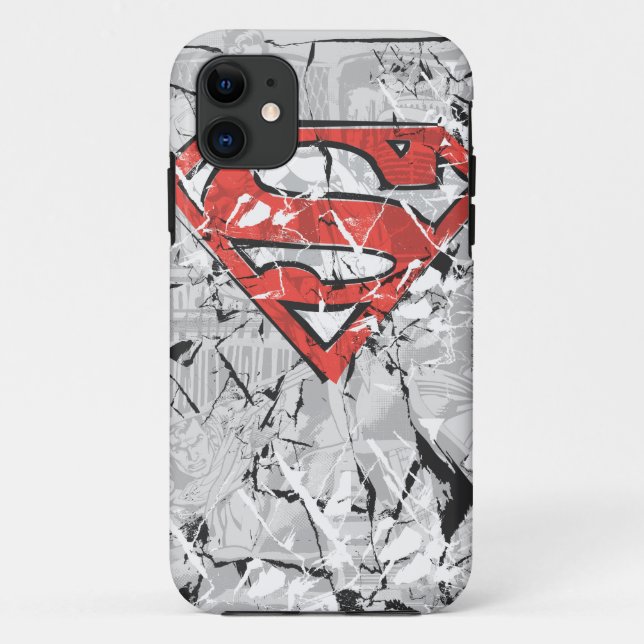 Superman Stylized | Crumpled Comic Logo Case-Mate iPhone Hülle (Rückseite)