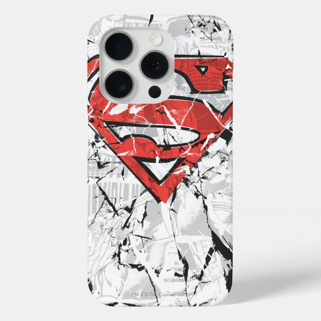 Superman Stylized | Crumpled Comic Logo Case-Mate iPhone Hülle (Rückseite)