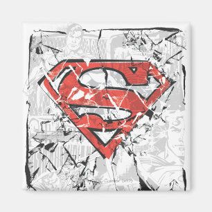 Superman Stylized Crumpled Comic Logo Magnet