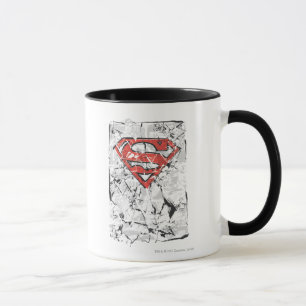 Superman Stylized   Crumpled Comic Logo Tasse