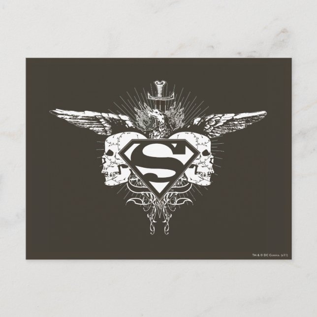 Superman Stylized | Dark Skulls Logo Postkarte (Vorderseite)