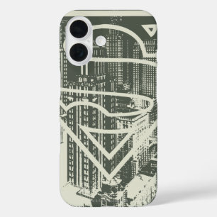 Superman Stylized   Green Metropolis Logo iPhone 16 Hülle