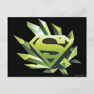Superman Stylized   Green Shield Logo Postkarte