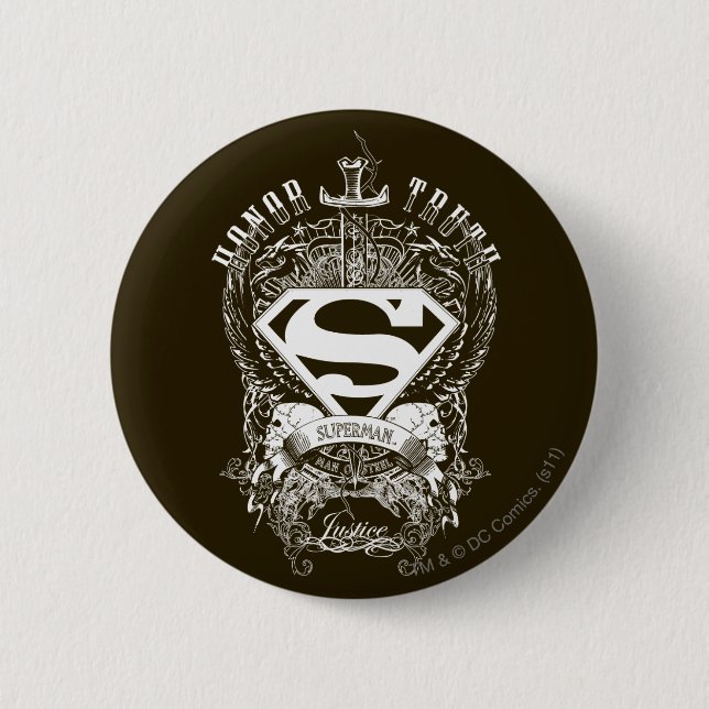 Superman Stylized | Honor, Truth and Justice Logo Button (Vorderseite)