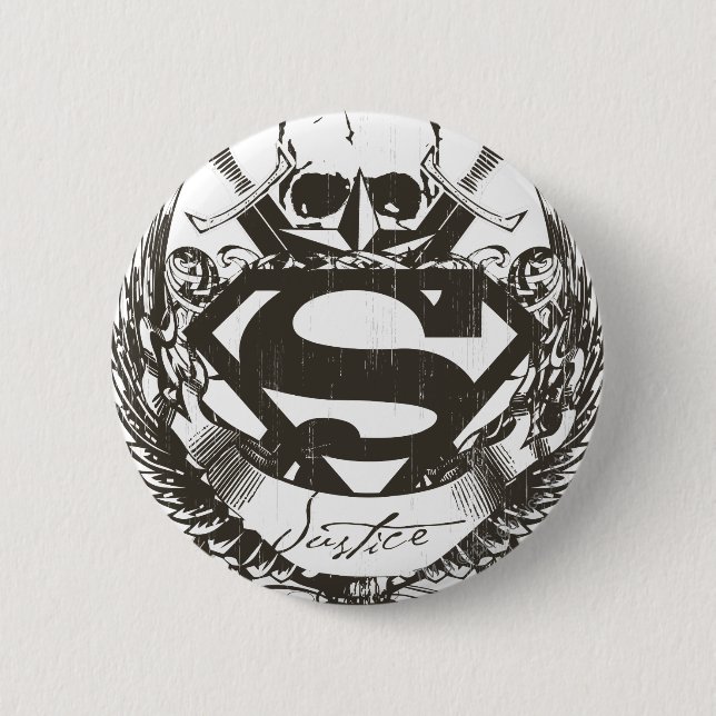 Superman Stylized | Justiz-Logo Button (Vorderseite)