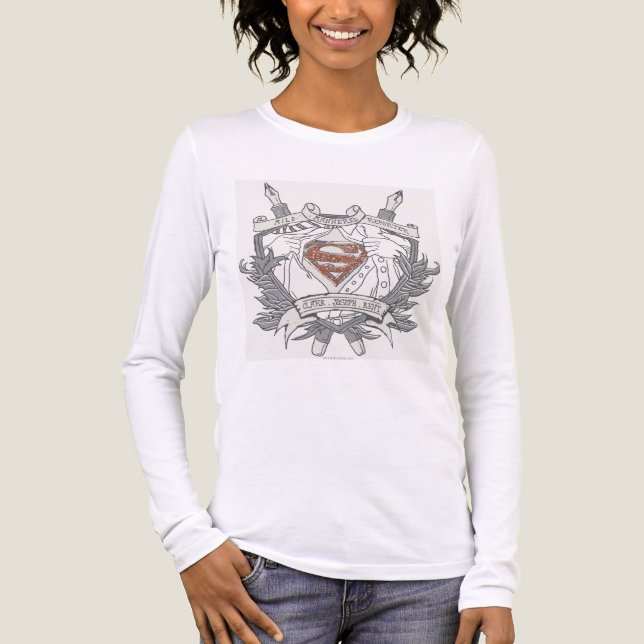 Superman Stylized | Leicht verwaltetes Reporterlog Tri-Blend Shirt (Vorderseite)