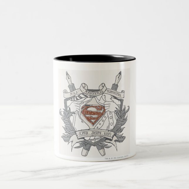 Superman Stylized | Leicht verwaltetes Reporterlog Zweifarbige Tasse (Mittel)