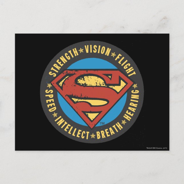 Superman Stylized | Logo für den Flug mit der Kraf Postkarte (Vorderseite)