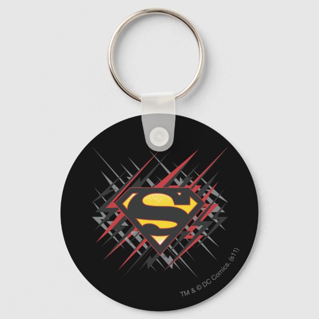 Superman Stylized | Logo für Schwarze und Rote Str Schlüsselanhänger (Vorderseite)