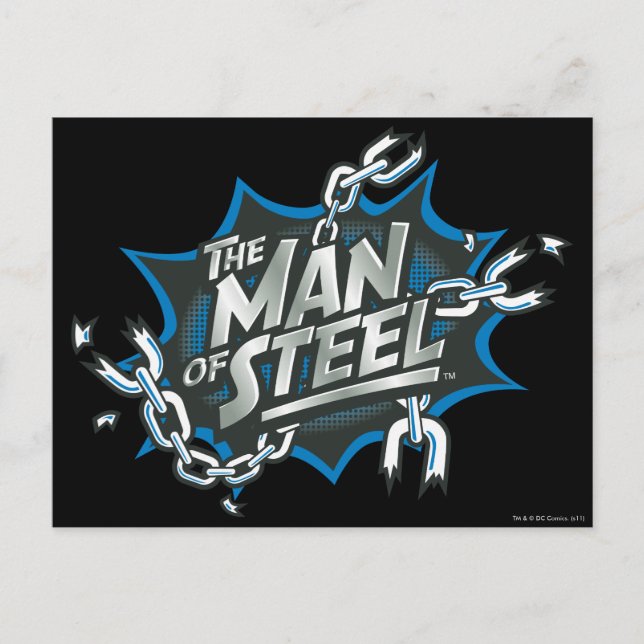 Superman Stylized | Man of Steel Splash Logo Postkarte (Vorderseite)