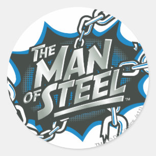 Superman Stylized   Man of Steel Splash Logo Runder Aufkleber