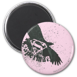 Superman Stylized   Pink with Bird Logo Magnet