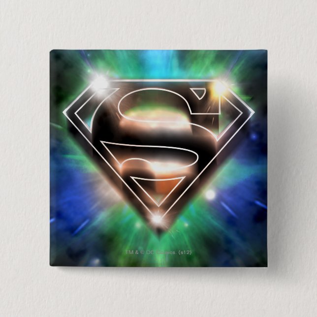 Superman Stylized | Shiny Burst Logo Button (Vorderseite)