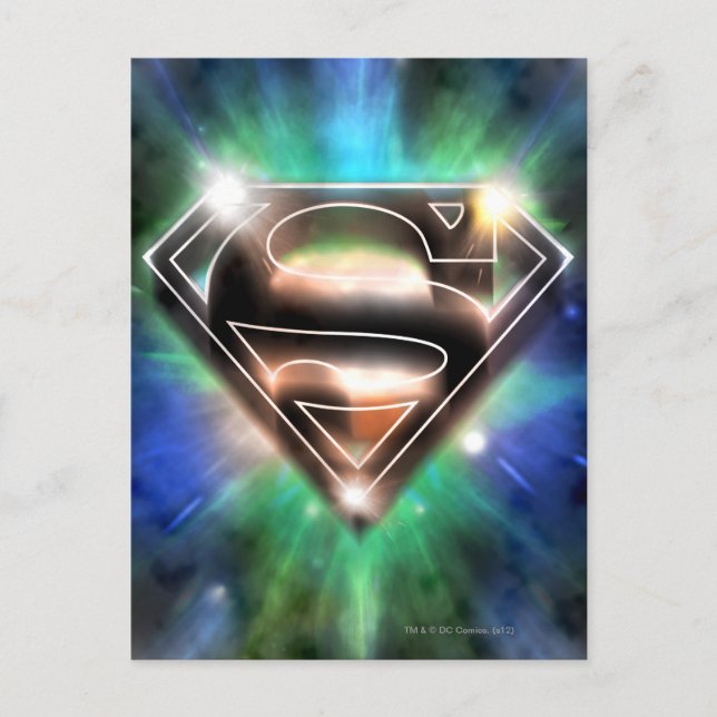 Superman Stylized | Shiny Burst Logo Postkarte (Vorderseite)