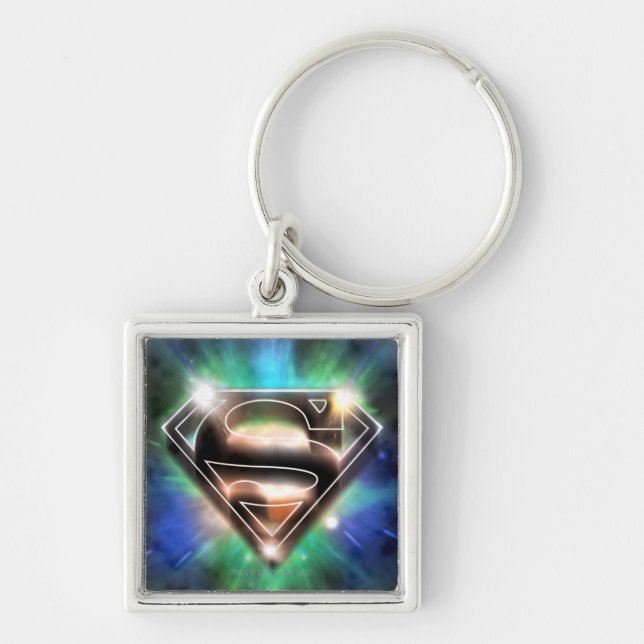 Superman Stylized | Shiny Burst Logo Schlüsselanhänger (Vorne)