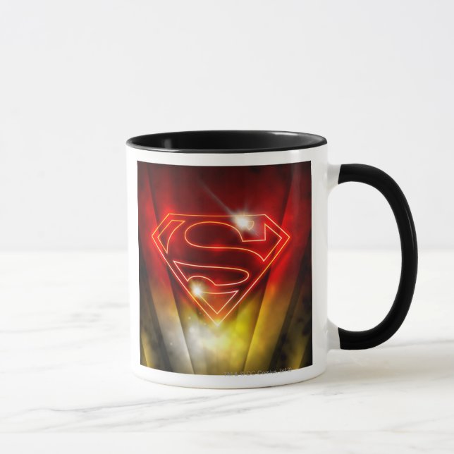 Superman Stylized | Shiny Red Kontur Logo Tasse (Rechts)