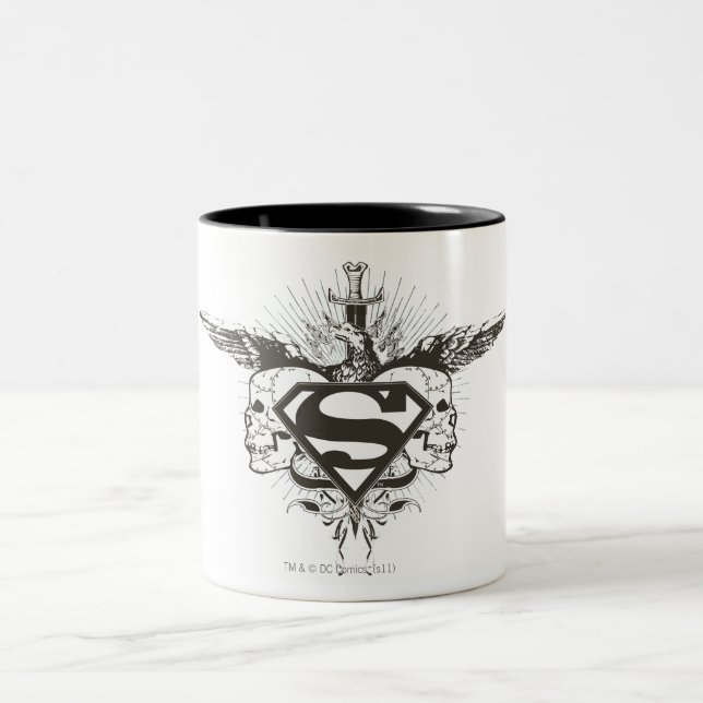 Superman Stylized | Skulls-Logo Zweifarbige Tasse (Mittel)