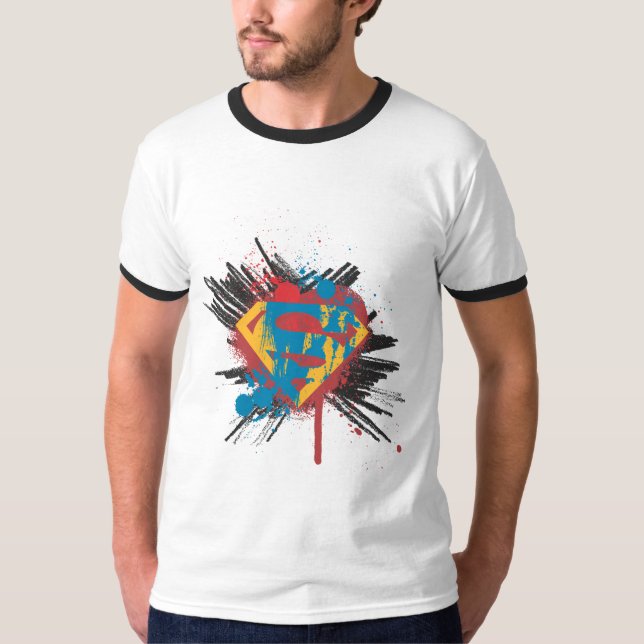 Superman Stylized | Spritzer-Logo T-Shirt (Vorderseite)