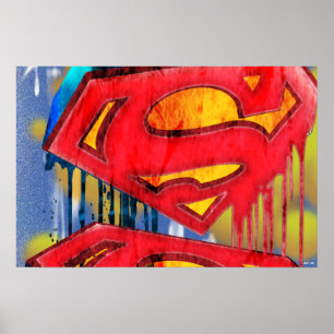 Superman Stylized   Städtisches Spraylogo Poster