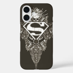 Superman Stylized Stern- und Skull-Logo iPhone 16 Hülle