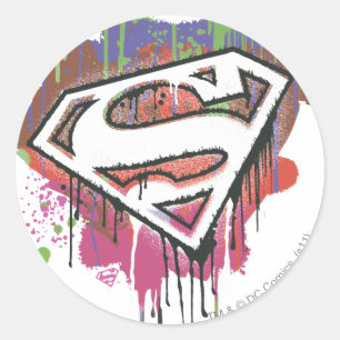Superman Stylized   Twisted Innocence-Logo Runder Aufkleber