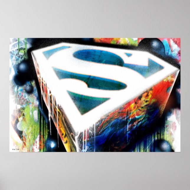 Superman Stylized | Urban Graffiti-Logo Poster (Vorne)