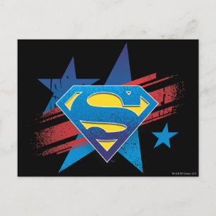 Superman Stylized   US FLAGGE Postkarte